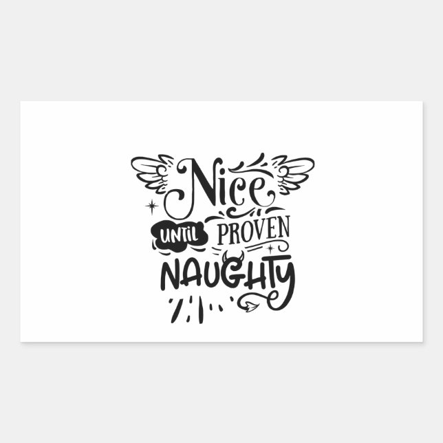 Adesivo Retangular Natal Bom Até Provado Travesso Funny Santa  (Frente)