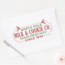Adesivo Retangular Natal da empresa de bolachas para o leite do Polo