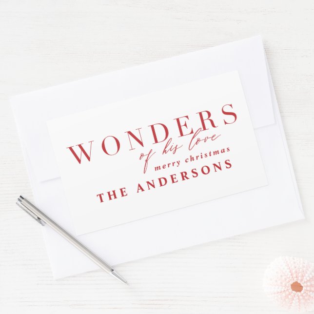 Adesivo Retangular Natal da tipografia religiosa moderna (Envelope)