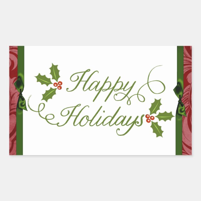 Adesivo Retangular Natal de Feriados Felizes de Envelope de 20 a 1,5" (Frente)