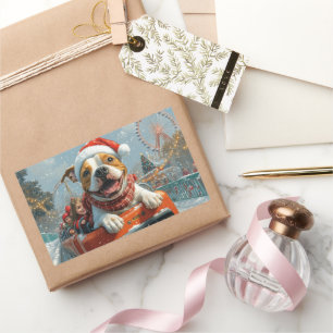 Adesivo Retangular Natal de Staffordshire