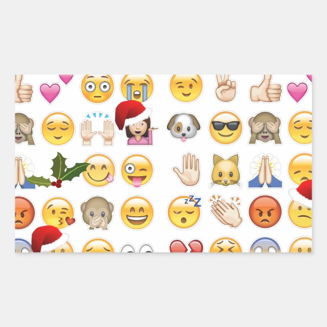 Adesivo Retangular natal emojis (Frente)