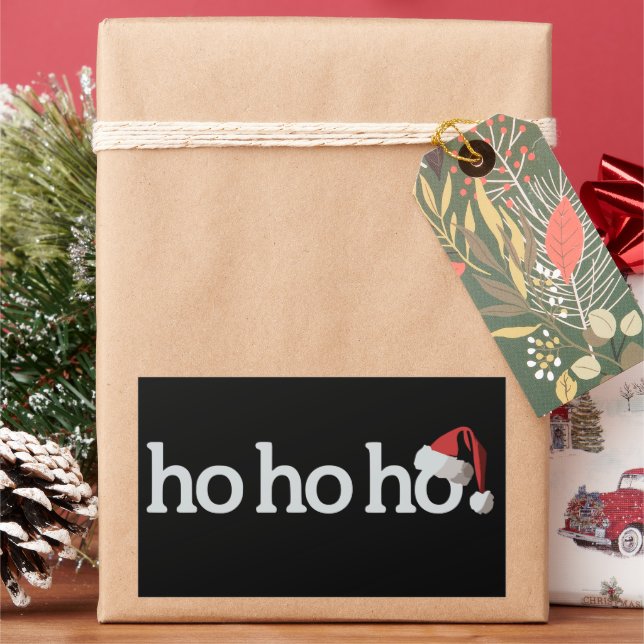 Adesivo Retangular Natal Ho Ho Ho Xmas Santa Hat (Feriado)