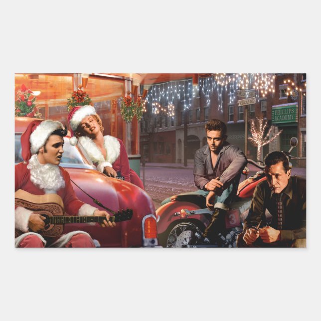 Adesivo Retangular Natal lendário (Frente)