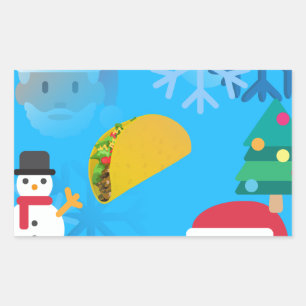 Adesivo Retangular natal taco emoji