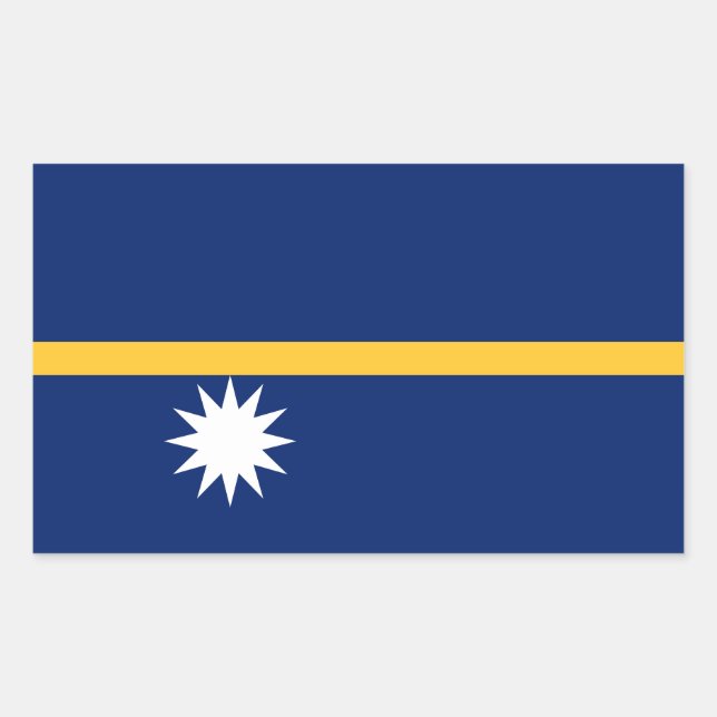 Adesivo Retangular Nauru Flag (Frente)