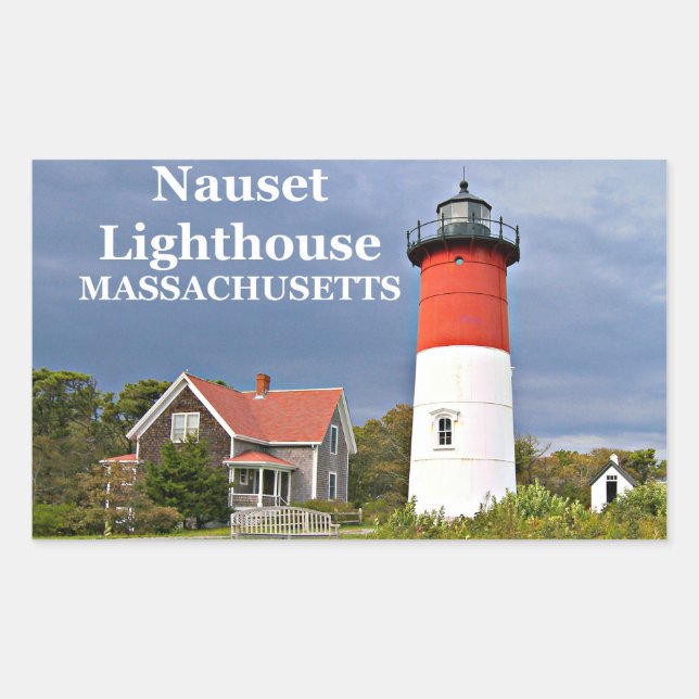 Adesivo Retangular Nauset Lighthouse, Cabo Cod, Massachusetts Sticker (Frente)