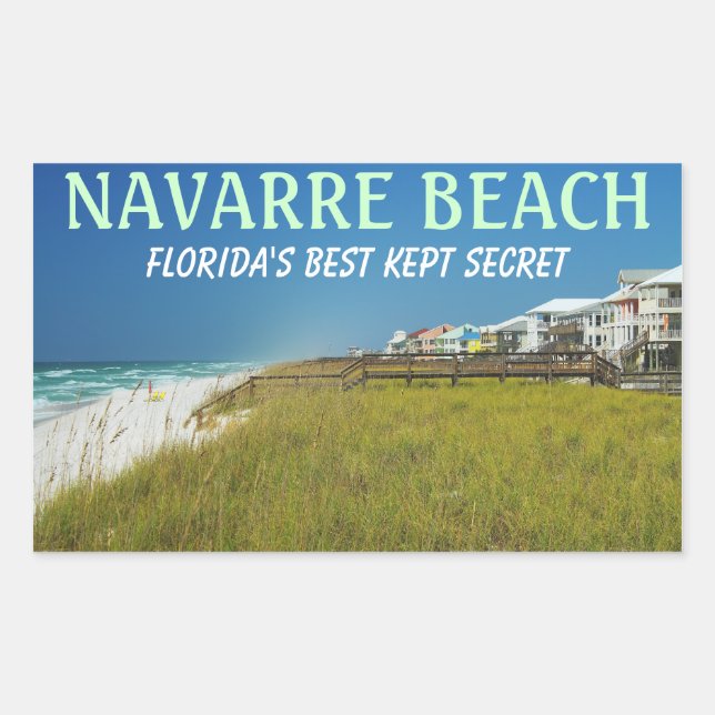 Adesivo Retangular Navarre Beach Florida Stickers (Frente)