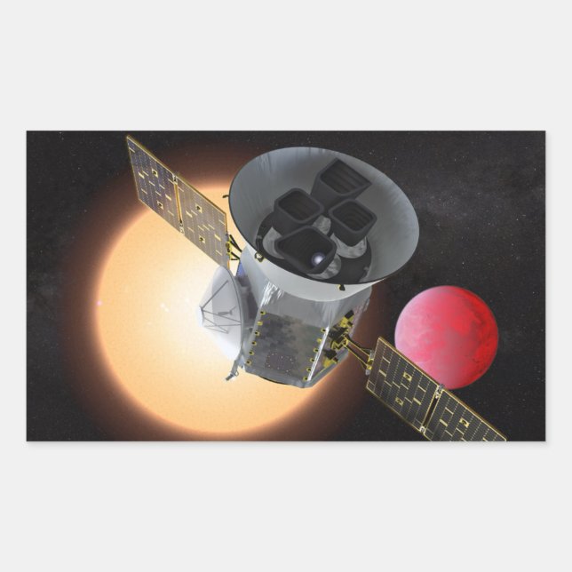 Adesivo Retangular Nave espacial Caçadora do Planeta TESS (Frente)