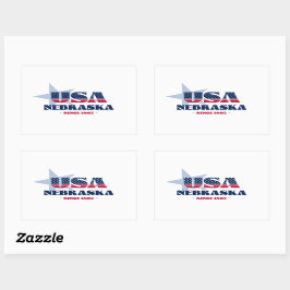 Adesivo Retangular Nebraska My Home State Sticker