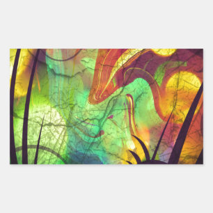 Adesivo Retangular Nebulosa Pintada - Abstrato de Opal Fogo