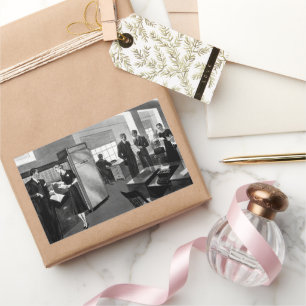 Adesivo Retangular Negócios Antigos, Escritório de Empresários Execut