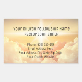 Adesivo Retangular Negócios da Igreja de Nuvem Cristã Celestial