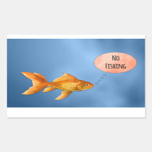 Adesivo Retangular Nenhum peixe dourado da pesca