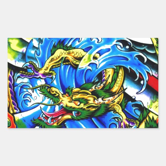Adesivo Retangular Neo Jap Dragon Tattoo (Frente)