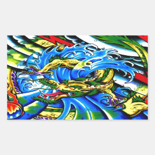 Adesivo Retangular Neo Jap Dragon Tattoo