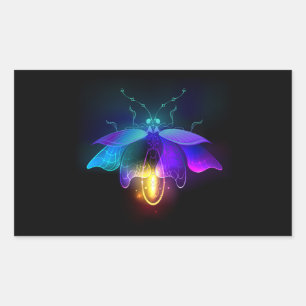 Adesivo Retangular Neon Firefly a preto
