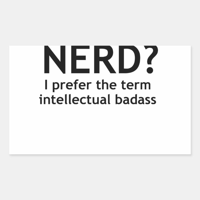 Adesivo Retangular Nerd? Engraçado, design nerd (Frente)
