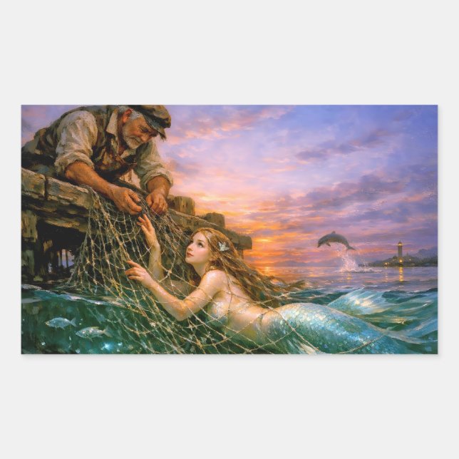 Adesivo Retangular Nerithea and the Moral Catch - Fisherman’s Dilemma (Frente)