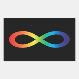 Adesivo Retangular Neurodiversity Autismo Advertência Arco-Íris