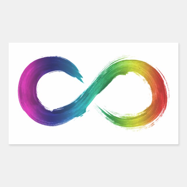 Adesivo Retangular Neurodiversity Rainbow Sticker (Frente)