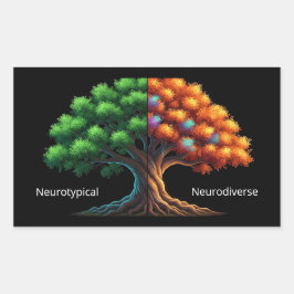 Adesivo Retangular Neurotypical vs. Neurodiverse