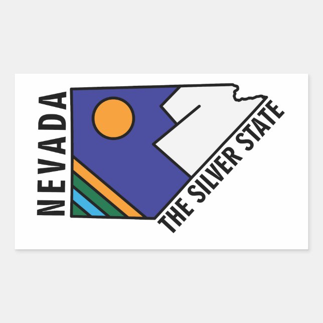 Adesivo Retangular Nevada The Silver State (Frente)