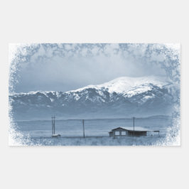 Adesivo Retangular Neve chegando (Natal)