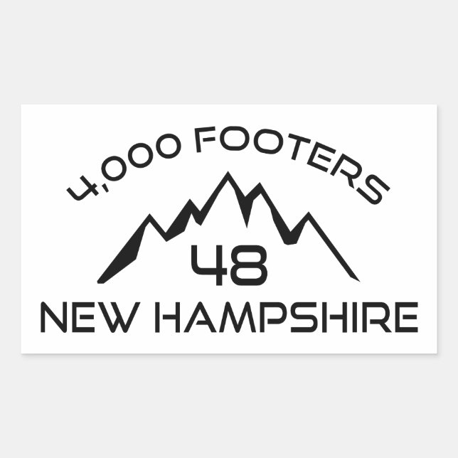 Adesivo Retangular New Hampshire 4000 Footers Mountain (Frente)