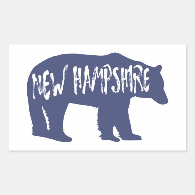 Adesivo Retangular New Hampshire Bear (Frente)