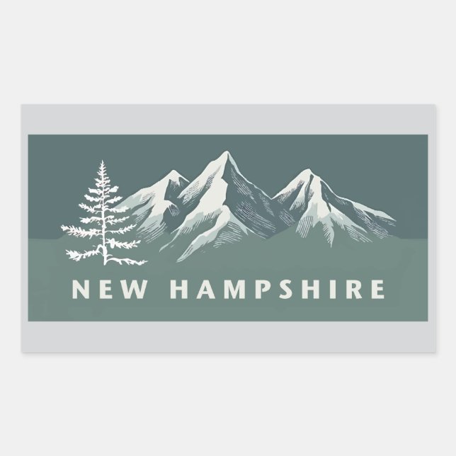 Adesivo Retangular New Hampshire Estados Unidos da América (Frente)