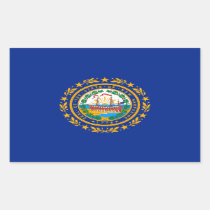 Adesivo Retangular New Hampshire State Flag Design