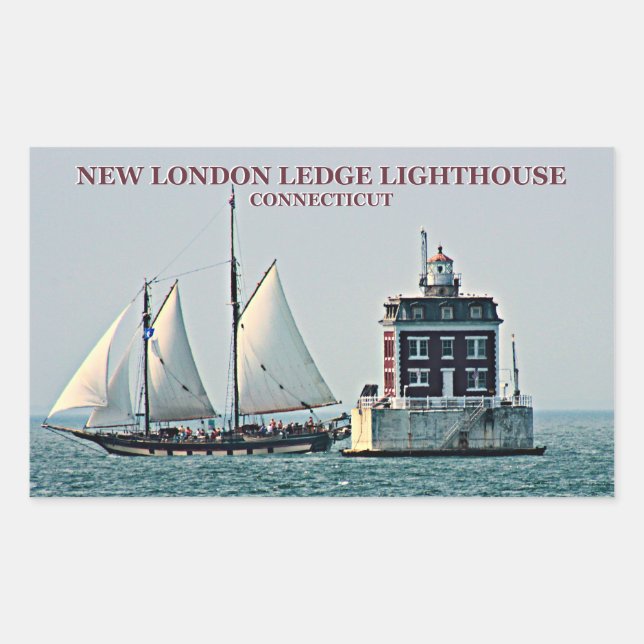Adesivo Retangular New London Ledge Lighthouse, Connecticut Stickers (Frente)