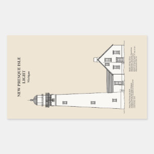 Adesivo Retangular New Presque Isle Lighthouse - Michigan - SBD