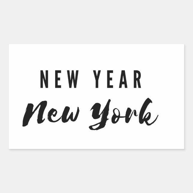 Adesivo Retangular New Year New York (Frente)