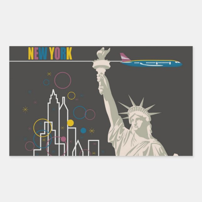 Adesivo Retangular New York Sticker (Frente)