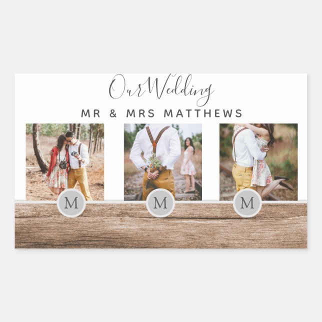 Adesivo Retangular NeWLYWEDS WEDDING (Frente)