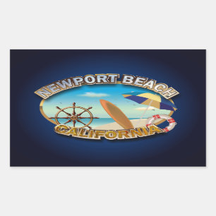 Adesivo Retangular Newport Beach, Califórnia