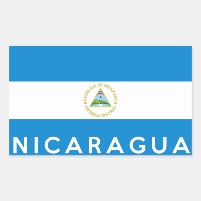 Adesivo Retangular nicaragua símbolo do país nome do símbolo (Frente)