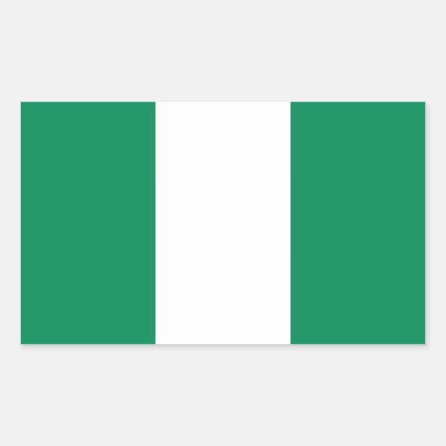 Adesivo Retangular Nigéria/Bandeira nigeriana (Frente)