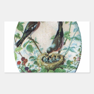 Adesivo Retangular Ninho da Alegria: Amor Jovem Espirituoso da Famíli