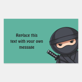 Adesivo Retangular Ninja Espiando no Verde