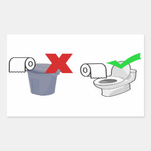 Adesivo Retangular Nivele por favor seu papel higiénico