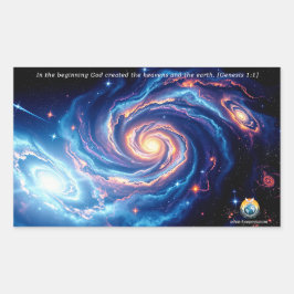 Adesivo Retangular No começo, Deus e Criação Verso