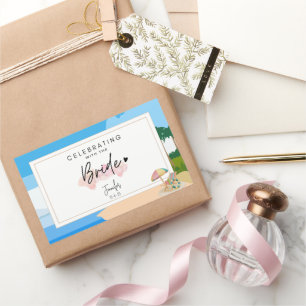 Adesivo Retangular Noiva da Praia, festa de despedida de solteira 