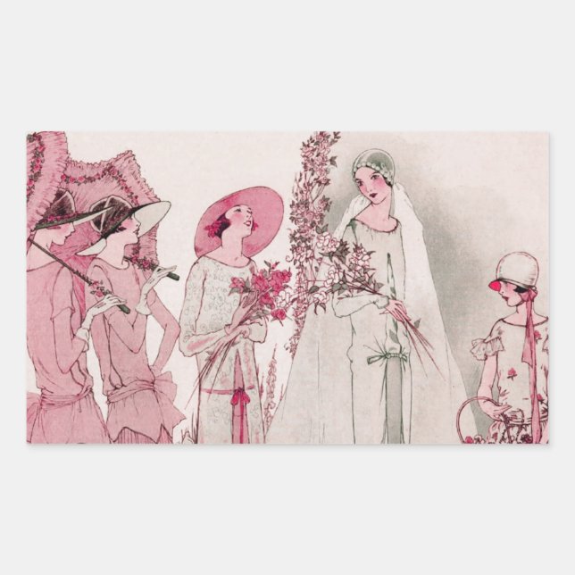 Adesivo Retangular Noiva e assistentes (Frente)