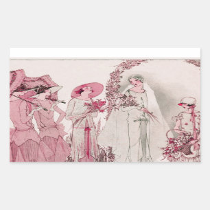 Adesivo Retangular Noiva e assistentes