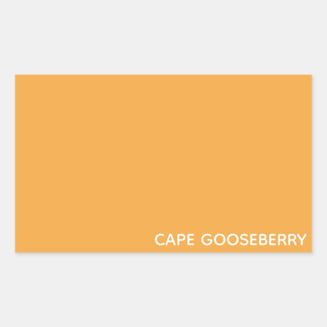 Adesivo Retangular Nome amarelo de Cape Gooseberry (Frente)