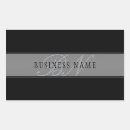 Adesivo Retangular Nome comercial/outro texto de script editável eleg