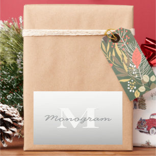 Adesivo Retangular Nome Cursivo ou outro Texto sem Monograma Gradie